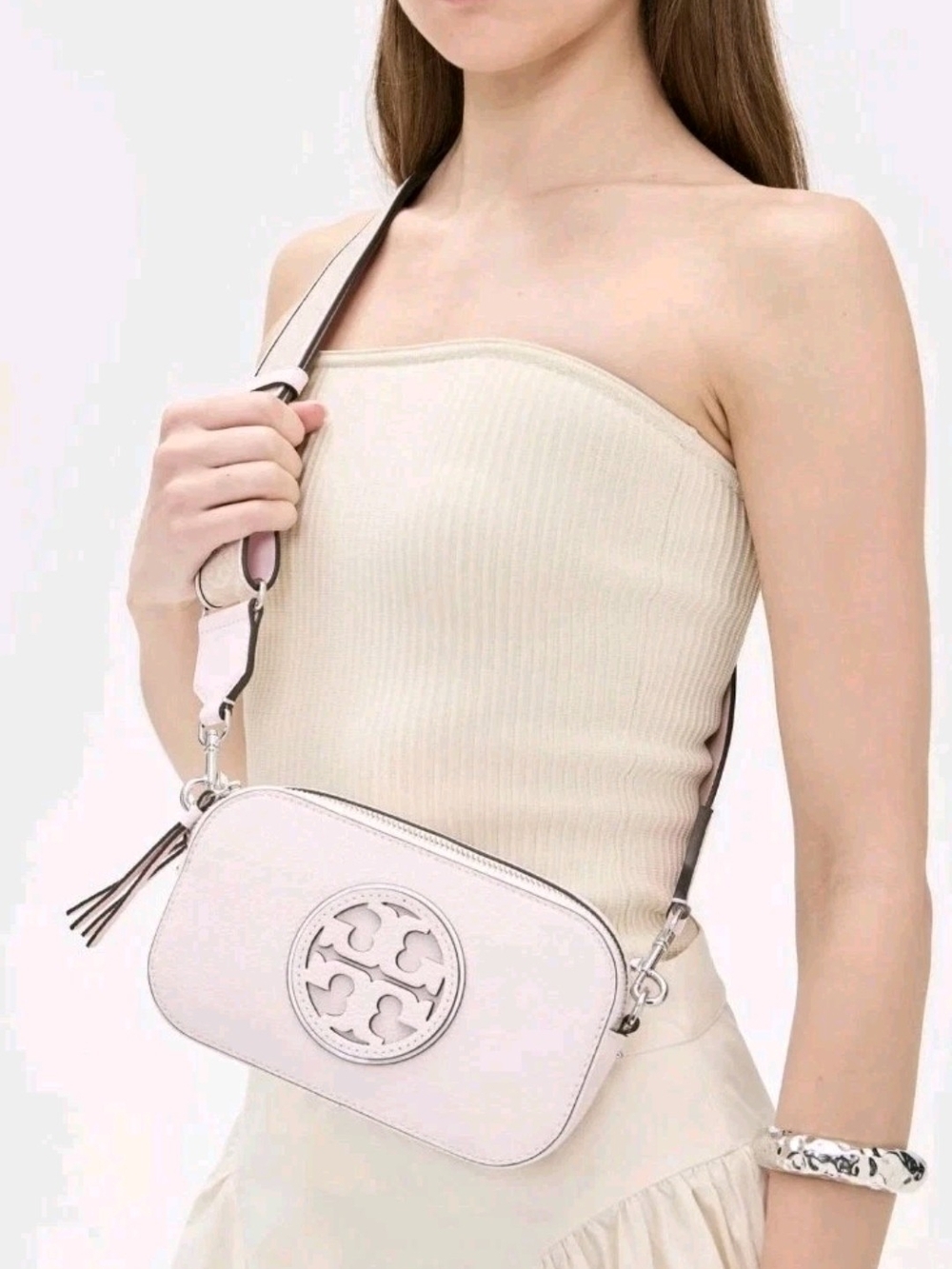 TORY BURCH MINI MILLER CROSSBODY BAG - PALE PINK